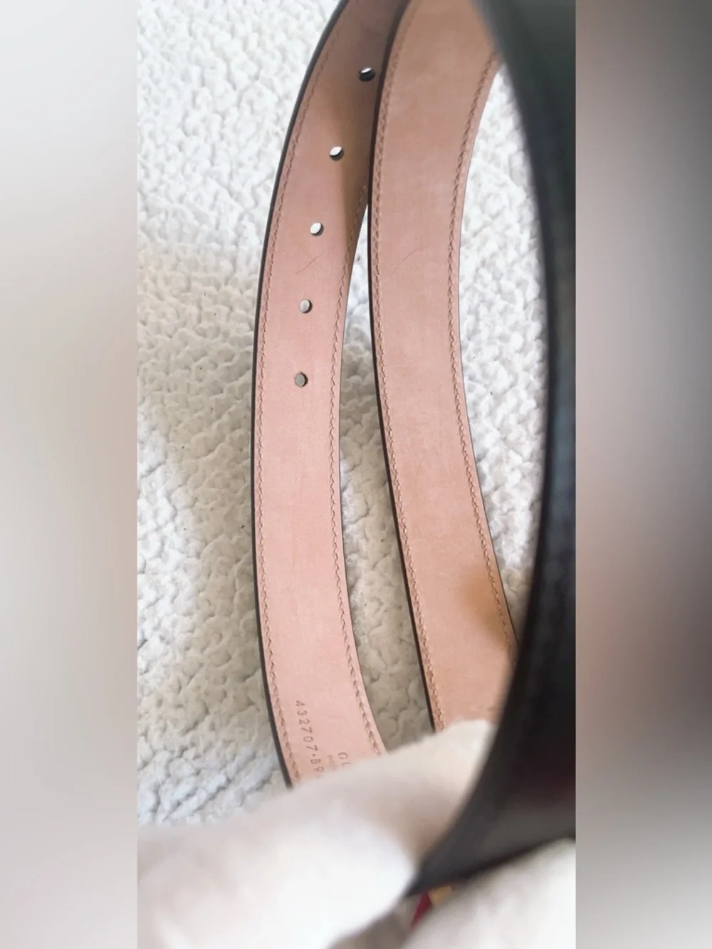 Gucci  Kids Black Leather GG Logo Buckle Belt